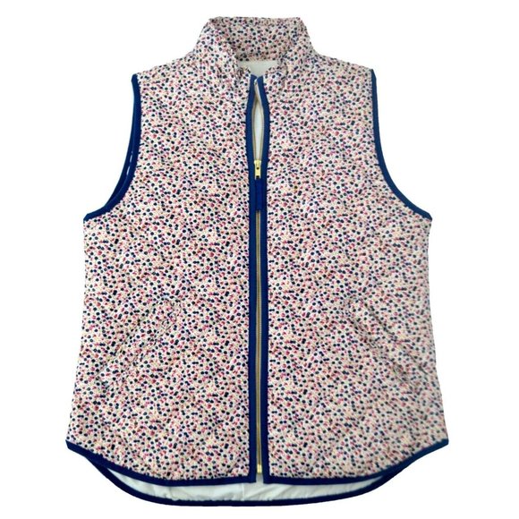 J.CREW MERCANTILE Women's Printed Ruffle Puffer Vest SIZE SMALL Floral - Picture 5 of 7